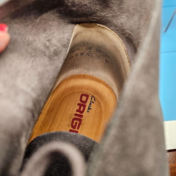 Men's Shoes Clarks DESERT BOOT 13M Lace Up Chukka Boots‎ 55527 WOLF GRAY SUEDE - Picture 8 of 9